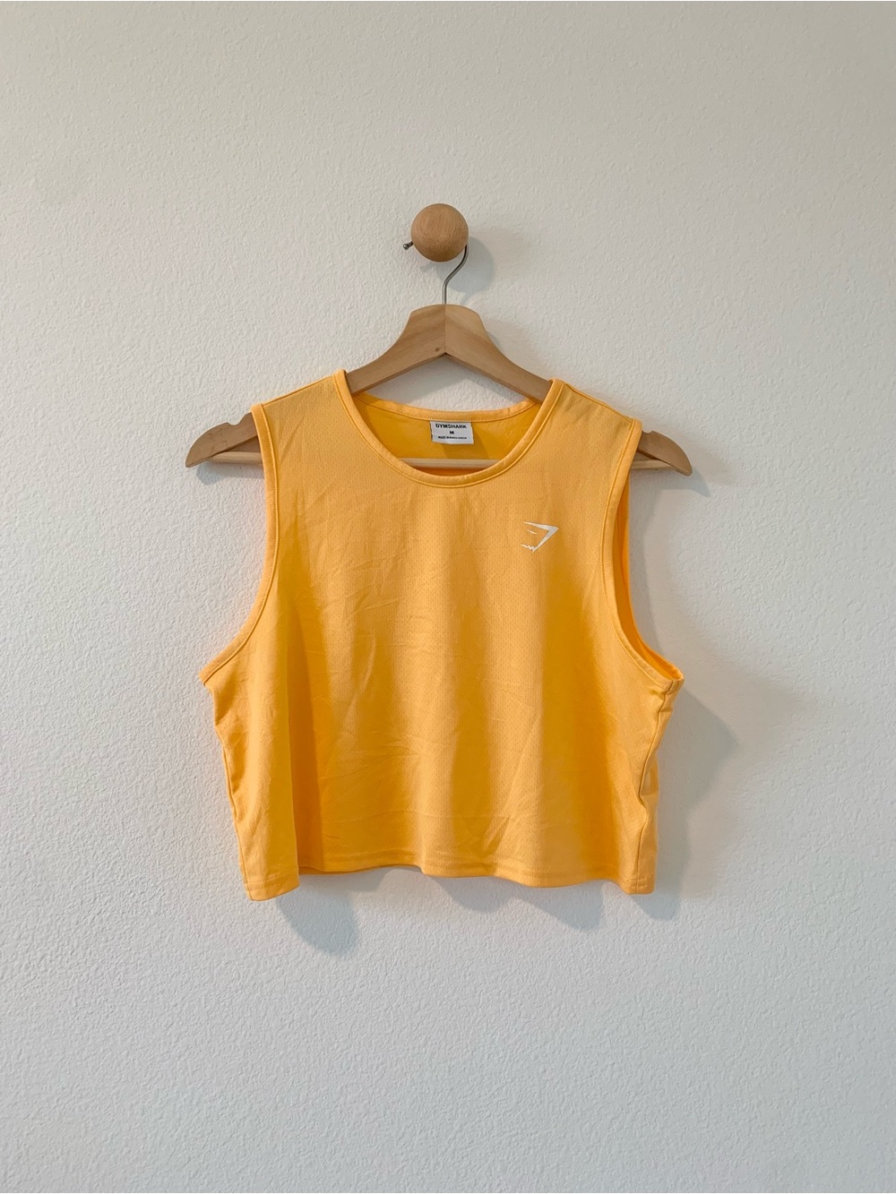 GymShark Yellow Athletic Activewear Cropped Tank Top Size Medium